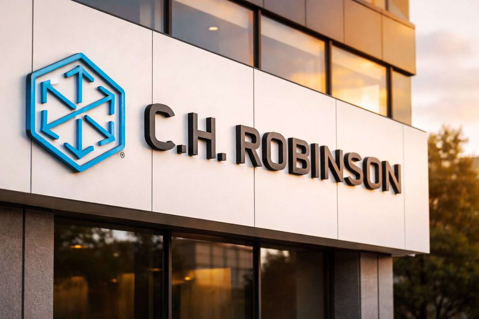 Fasada budynku z logo C.H. Robinson